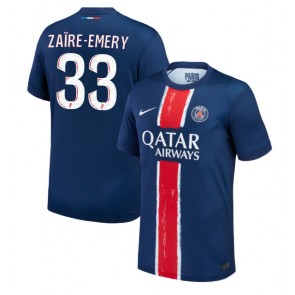 Paris Saint-Germain Warren Zaire-Emery #33 Domácí Dres 2024-25 Krátký Rukáv